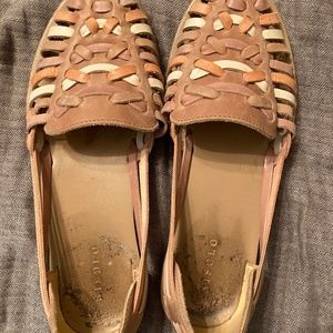 Nisolo almond colorblock huarache shoes/sandals size 8.5